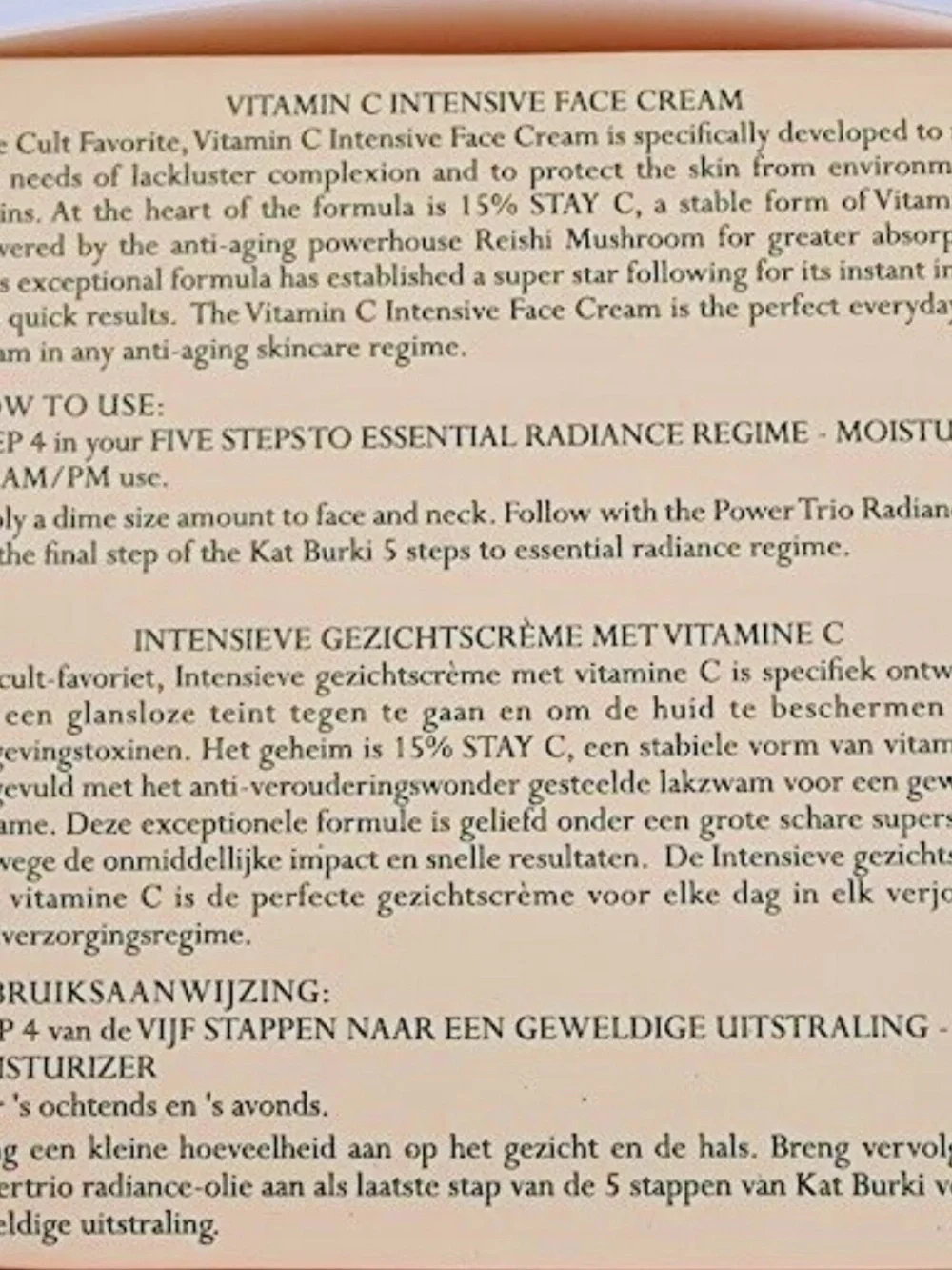 Kat Burki Vitamin C Intensive Face Cream